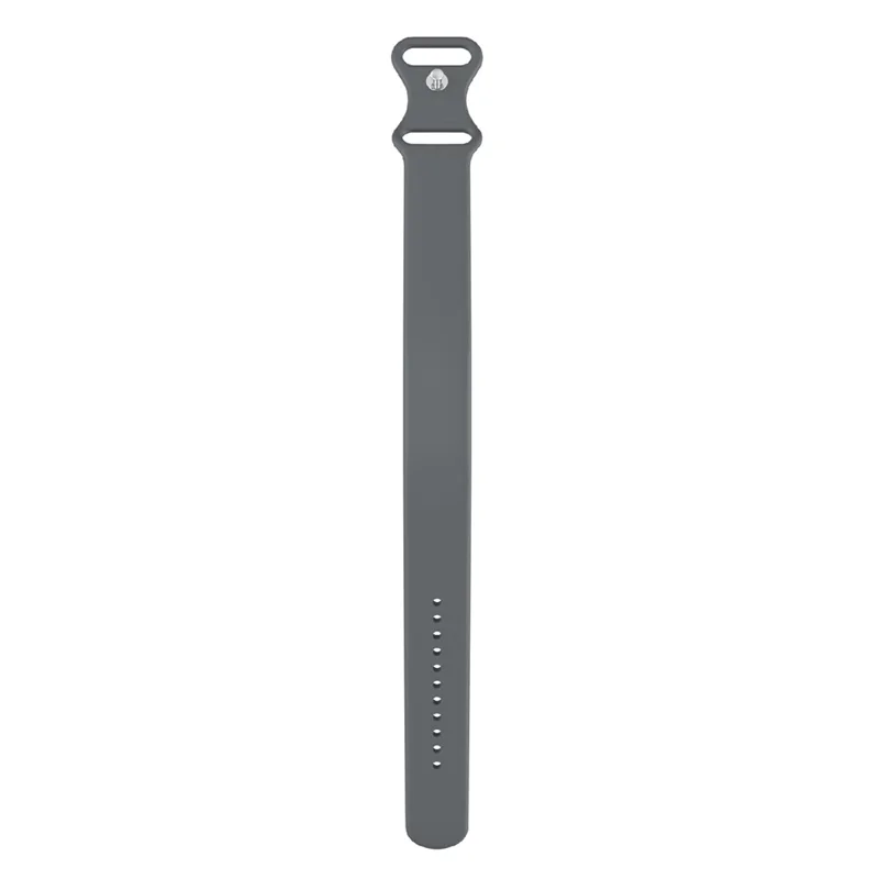 For Google Fitbit Air Strap Figure-8 Buckle Loop Solid Color Silicone Watch Band - Dark Grey