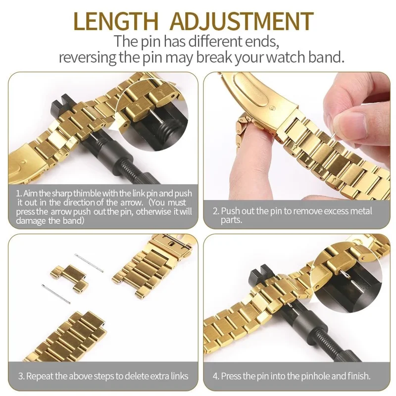 For Apple Watch Ultra 3 2 1 49mm Band 7-Bead Stainless Steel Strap with Full Coverage TPU Watch Case and Removal Tool - Black