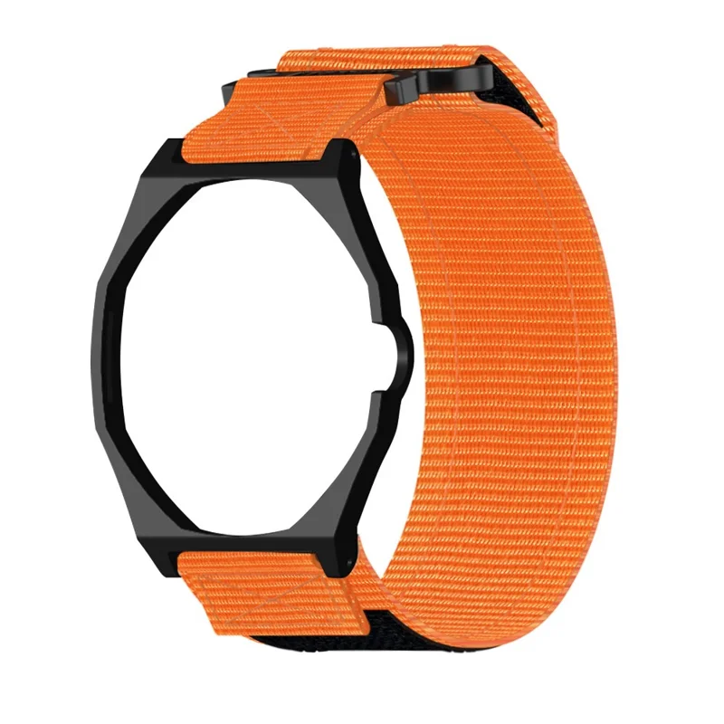 For Swatch Royal Pop Watch Strap with Case Frame Magic Tape Nylon Loop Sport Band - Orange