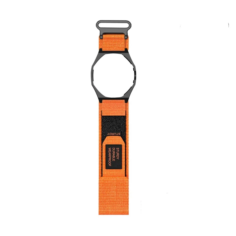 For Swatch Royal Pop Watch Strap with Case Frame Magic Tape Nylon Loop Sport Band - Orange