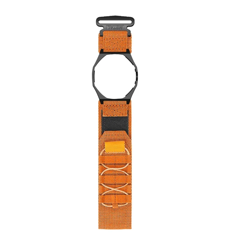 For Swatch Royal Pop Nylon Watch Strap with Case Adjustable Webbing Magic Tape Quick Release Band - Orange