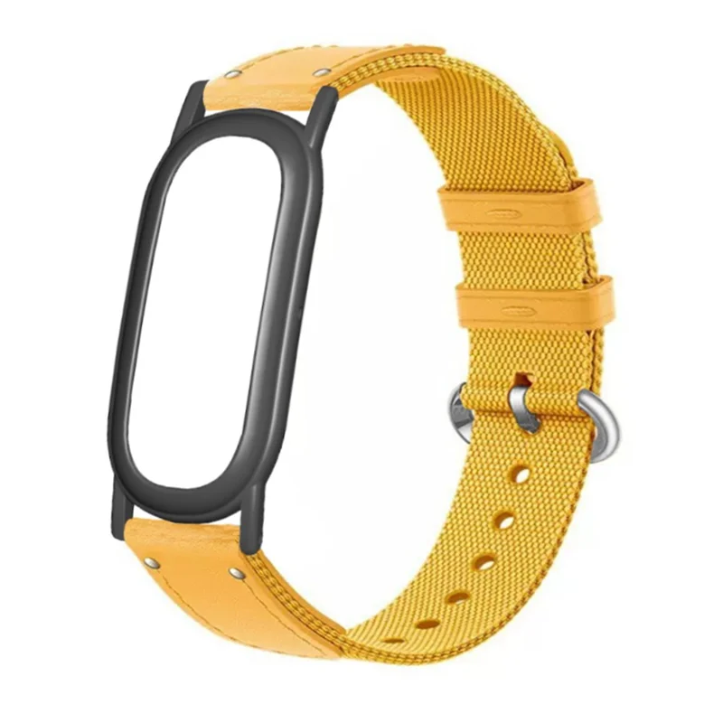 Correa de reloj de nailon tejido de lona con estuche para Google Fitbit Air Band - Amarillo