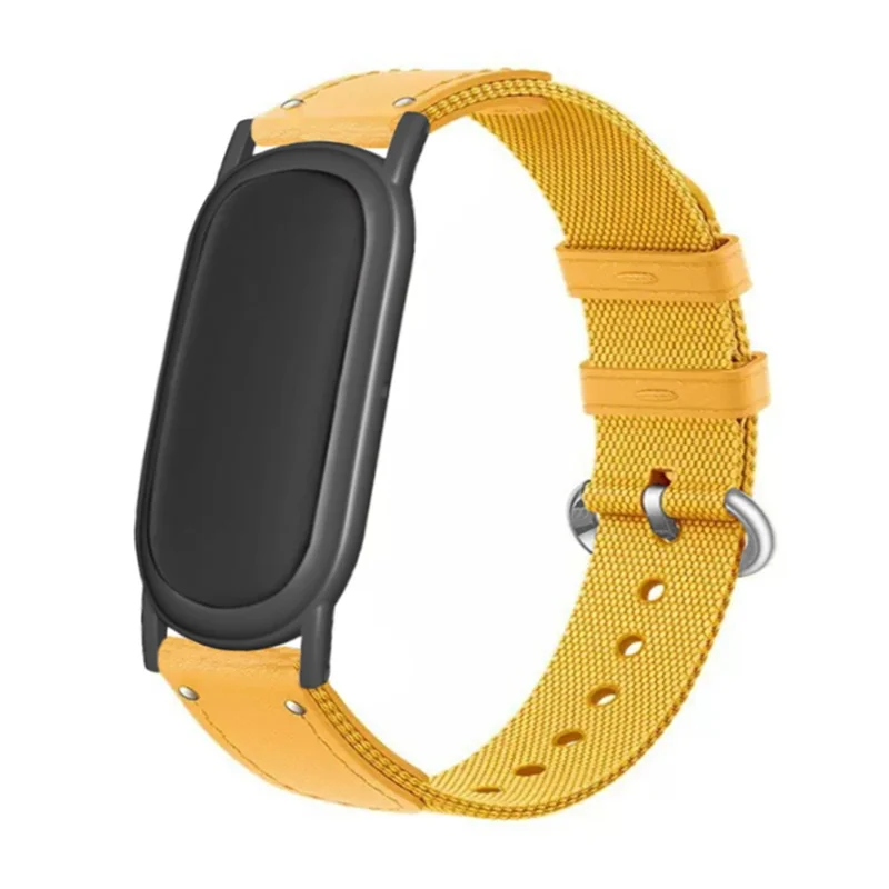 Correa de reloj de nailon tejido de lona con estuche para Google Fitbit Air Band - Amarillo