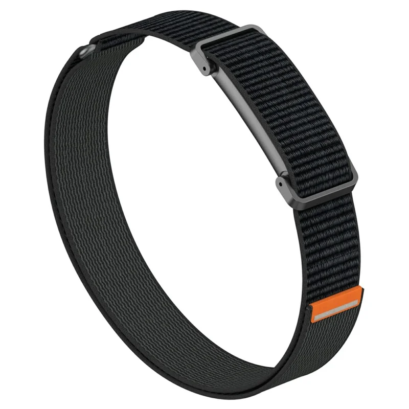Braccialetto in Nylon per Google Fitbit Air con Chiusura a Fibbia Magica, Fascia Riflettente con Custodia in Lega di Zinco - Nero Mezzanotte