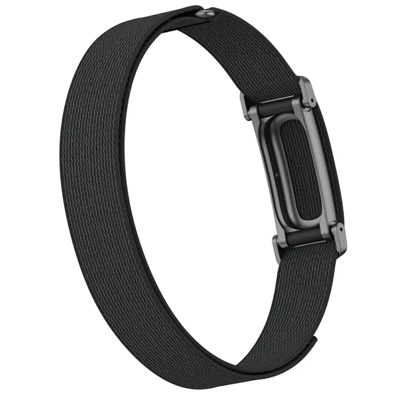 Braccialetto in Nylon per Google Fitbit Air con Chiusura a Fibbia Magica, Fascia Riflettente con Custodia in Lega di Zinco - Nero Mezzanotte