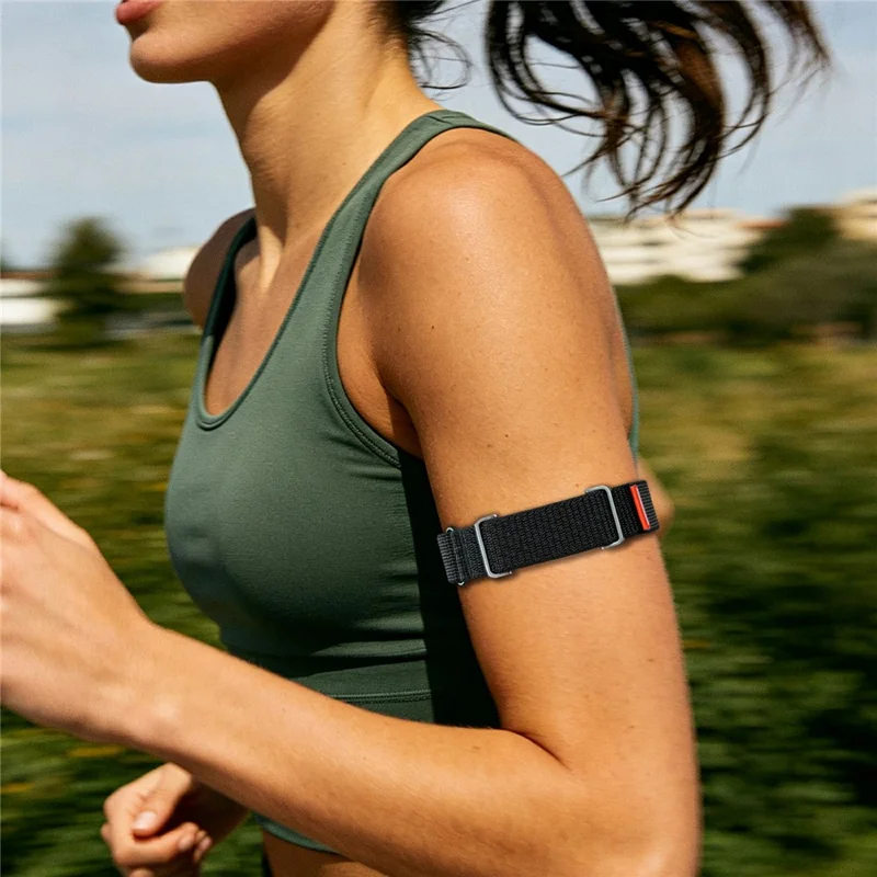 Braccialetto in Nylon per Google Fitbit Air con Chiusura a Fibbia Magica, Fascia Riflettente con Custodia in Lega di Zinco - Nero Mezzanotte