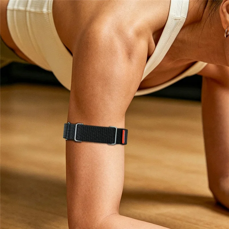 Braccialetto in Nylon per Google Fitbit Air con Chiusura a Fibbia Magica, Fascia Riflettente con Custodia in Lega di Zinco - Nero Mezzanotte