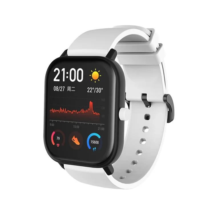 Correa de Silicona Inteligente de Repuesto Ajustable para la Muñeca de 20 mm para Polar Pacer Pro/Samsung Galaxy Watch4 Classic 46 mm 42 mm/Watch4 44 mm 40 mm/Huami Amazfit GTS - Blanco