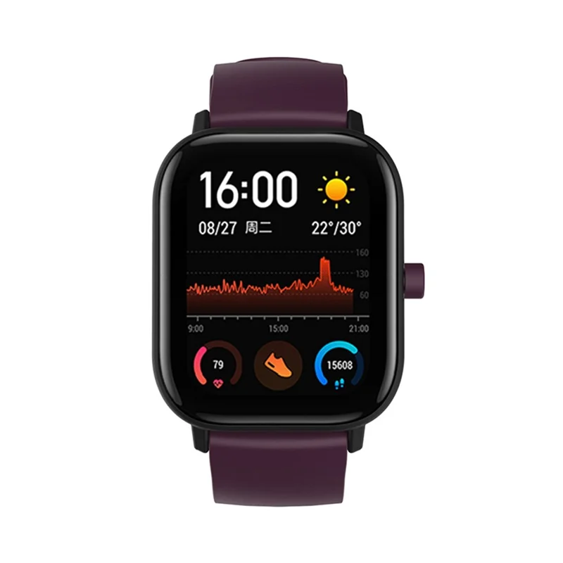 Replacement Silicone Smart Watch Band Adjustable Wrist Strap 20mm for Polar Pacer Pro/Samsung Galaxy Watch4 Classic 46mm 42mm/Watch4 44mm 40mm/Huami Amazfit GTS - Purple