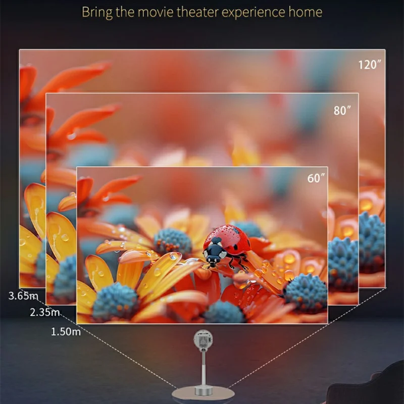 TS-17 Hidden Lifting Gimbal 1080P Projector Built-in Speaker Mini Home Theater, 1+8GB - US Plug