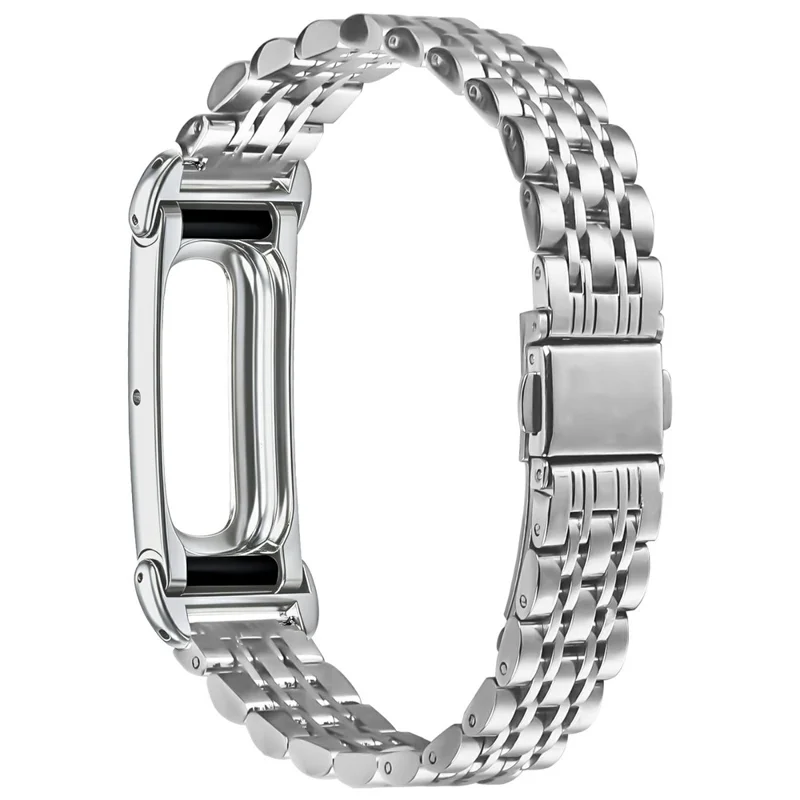 For Google Fitbit Air Stainless Steel Watch Band Slim Beaded Link Strap - Silver