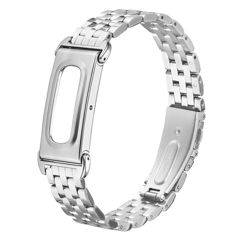 For Google Fitbit Air Metal Watch Band Stainless Steel Five-Bead Slim Strap - Silver