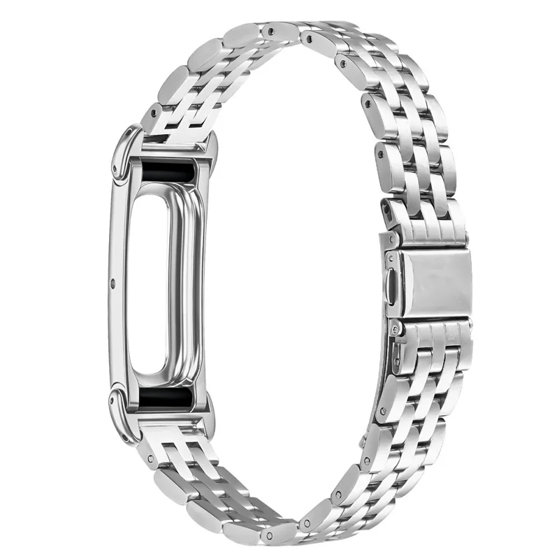 For Google Fitbit Air Metal Watch Band Stainless Steel Five-Bead Slim Strap - Silver