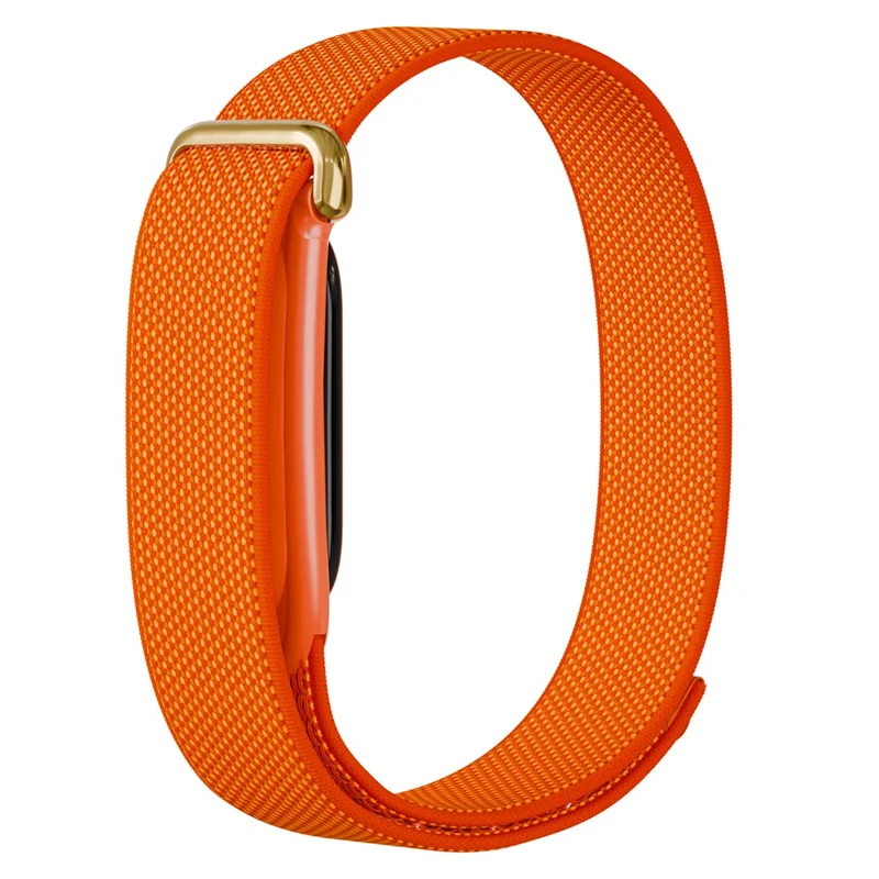 Dzianyowy pasek do zegarka Google Fitbit Air z zatrzaskiem na rzepę oddychający zamiennik - Pomarańczowy