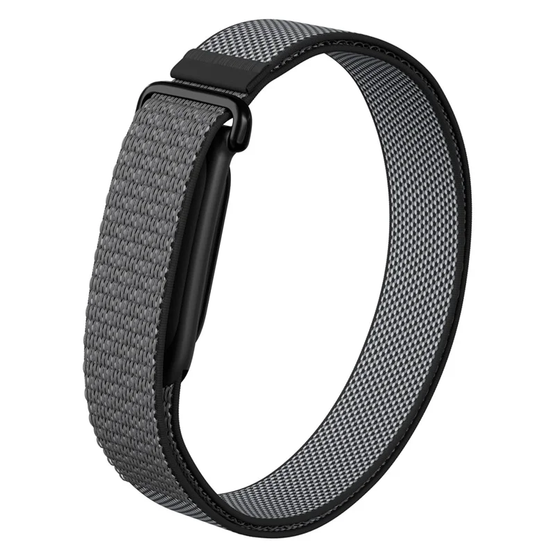 For Google Fitbit Air Nylon Woven Strap Magic Tape Adjustable Arm Band Comfortable Wear - Black