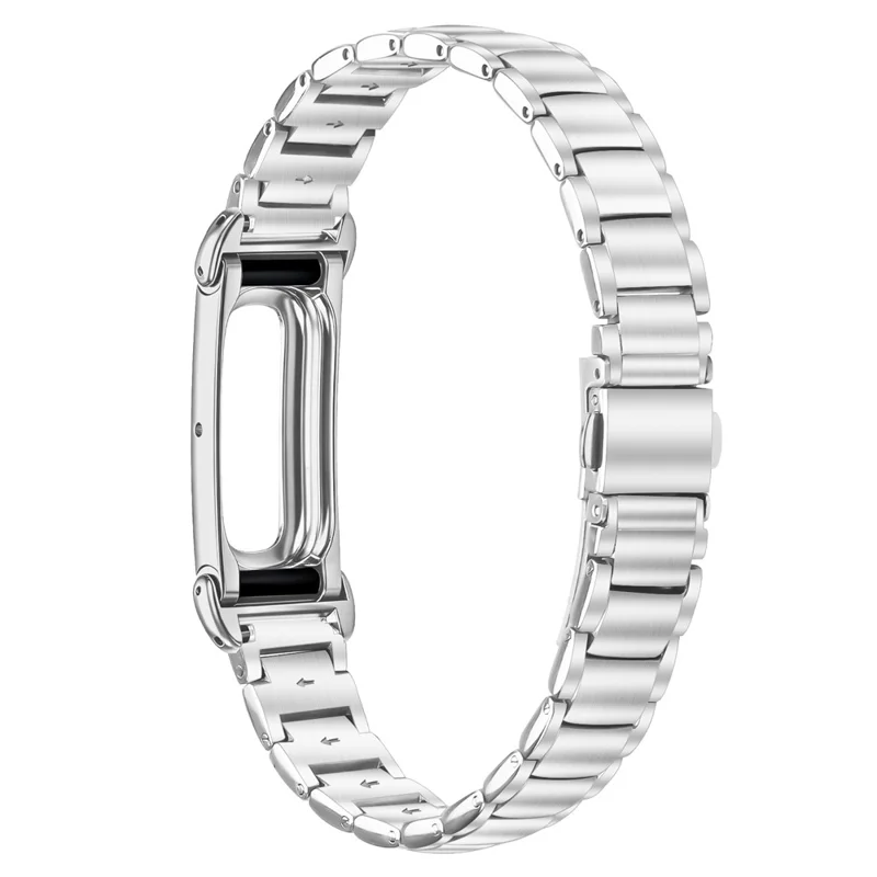 For Google Fitbit Air Band com Pulseira em Aço Inoxidável Metal de Reposição com Capa - Prata