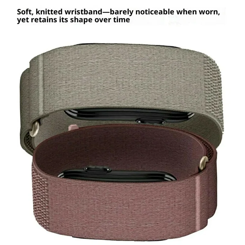 Size L-XL Nylon Strap for Garmin CIRQA Smart Band Magic Tape Breathable Adjustable Band - Deep Pink