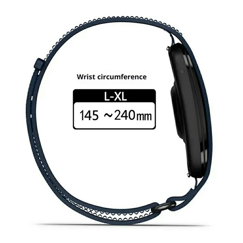 Size L-XL Nylon Strap for Garmin CIRQA Smart Band Magic Tape Breathable Adjustable Band - Deep Pink