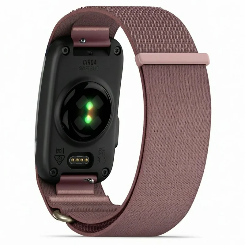 Size S-M Nylon Strap for Garmin CIRQA Smart Band Magic Tape Breathable Adjustable Band - Deep Pink