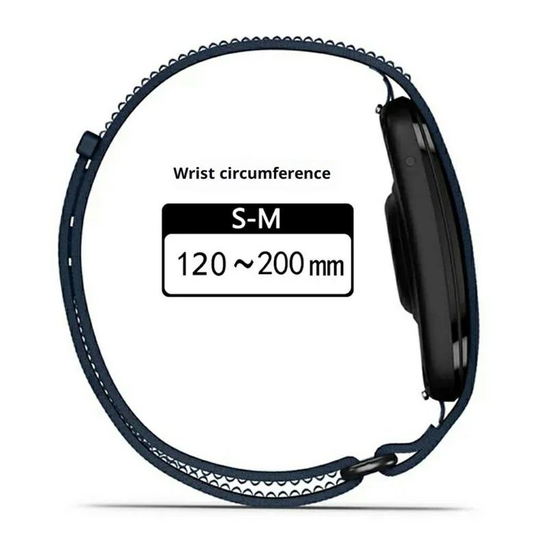 Size S-M Nylon Strap for Garmin CIRQA Smart Band Magic Tape Breathable Adjustable Band - Deep Pink