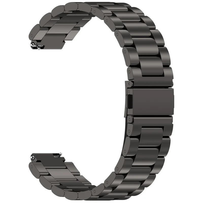 For Garmin CIRQA Smart Band Stainless Steel Watch Strap Three-Bead Replacement Metal Band - Black