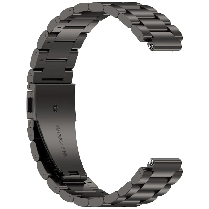 For Garmin CIRQA Smart Band Stainless Steel Watch Strap Three-Bead Replacement Metal Band - Black