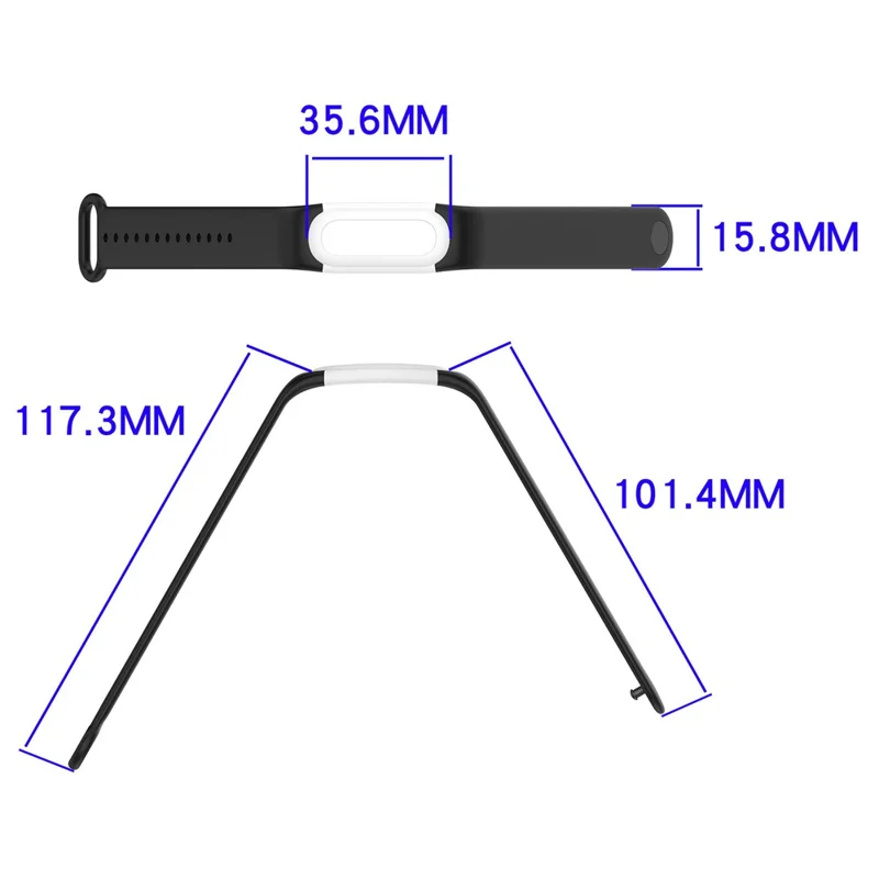 For Google Fitbit Air TPU Watch Strap Adjustable Band - Black / White