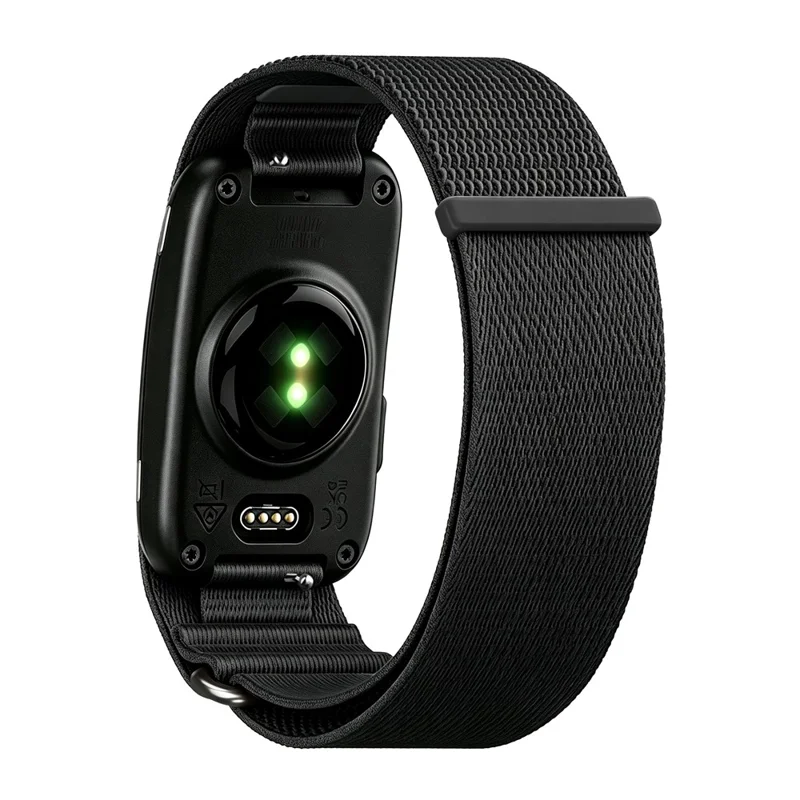 For Garmin CIRQA Smart Band Nylon Woven Sports Loop Arm Band Adjustable Strap - Rock Black