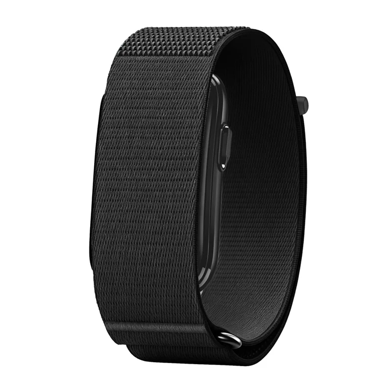For Garmin CIRQA Smart Band Nylon Woven Sports Loop Arm Band Adjustable Strap - Rock Black
