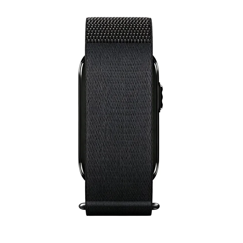 For Garmin CIRQA Smart Band Nylon Woven Sports Loop Arm Band Adjustable Strap - Rock Black