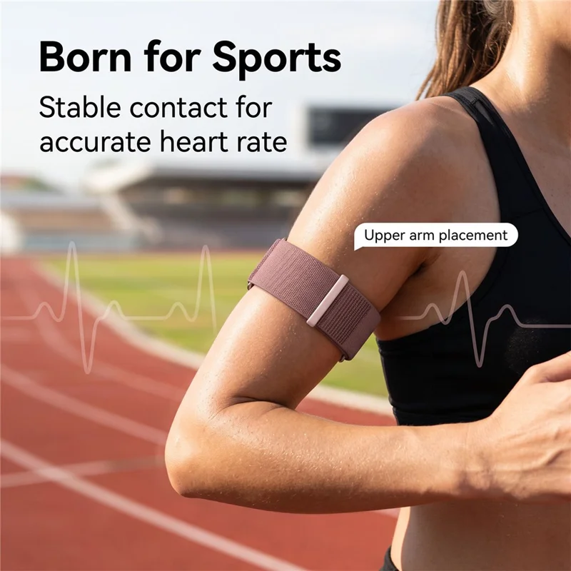 For Garmin CIRQA Smart Band Nylon Woven Sports Loop Arm Band Adjustable Strap - Rock Black