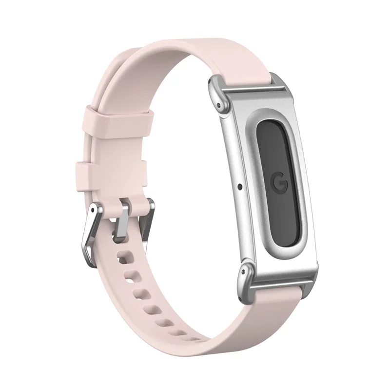For Google Fitbit Air Band Silicone Adjustable Watch Strap with Zinc Alloy Metal Case - Pink