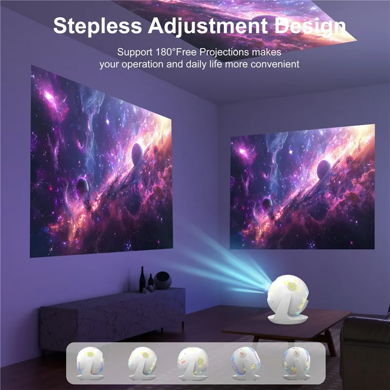V6 Smart Projector 8K Decoding 200 ANSI Lumens 180° Rotation Android 14 Wi-Fi 6 Karaoke for Home Theater - EU Plug