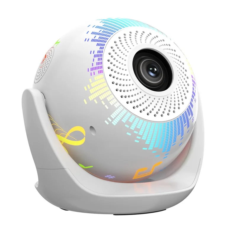 V6 Smart Projector 8K Decoding 200 ANSI Lumens 180° Rotation Android 14 Wi-Fi 6 Karaoke for Home Theater - EU Plug