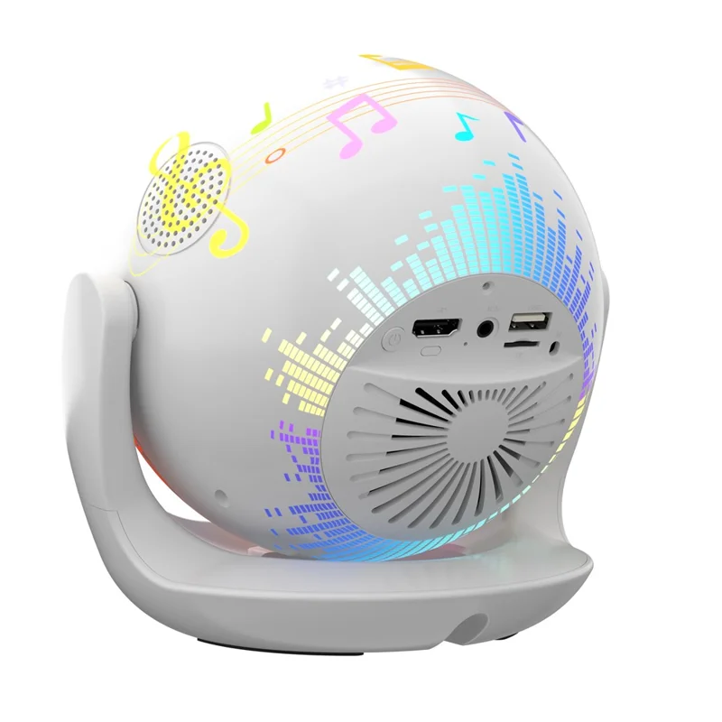 V6 Smart Projector 8K Decoding 200 ANSI Lumens 180° Rotation Android 14 Wi-Fi 6 Karaoke for Home Theater - EU Plug