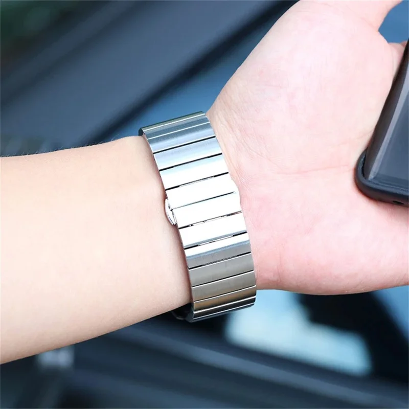 For Honor Band 11 / 11 Pro Watch Band Butterfly Clasp Stainless Steel Strap - Black