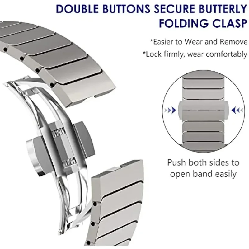 For Honor Band 11 / 11 Pro Watch Band Butterfly Clasp Stainless Steel Strap - Black