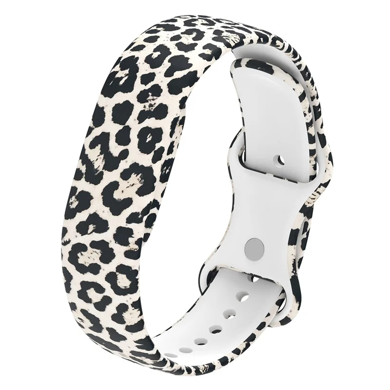 For Google Fitbit Air Printed Silicone Watch Strap Adjustable Watch Band with Buckle - Leopard Print