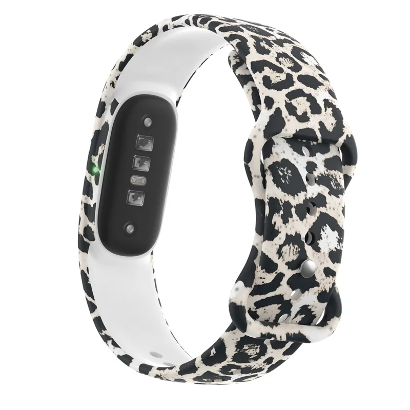 For Google Fitbit Air Printed Silicone Watch Strap Adjustable Watch Band with Buckle - Leopard Print