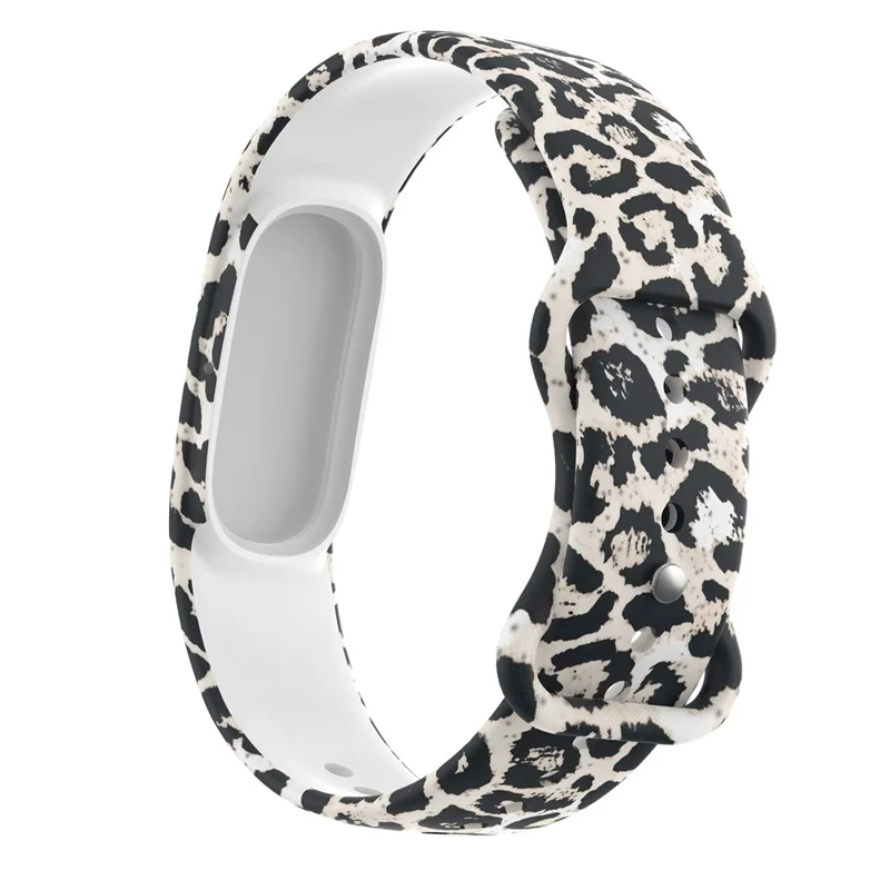 For Google Fitbit Air Printed Silicone Watch Strap Adjustable Watch Band with Buckle - Leopard Print