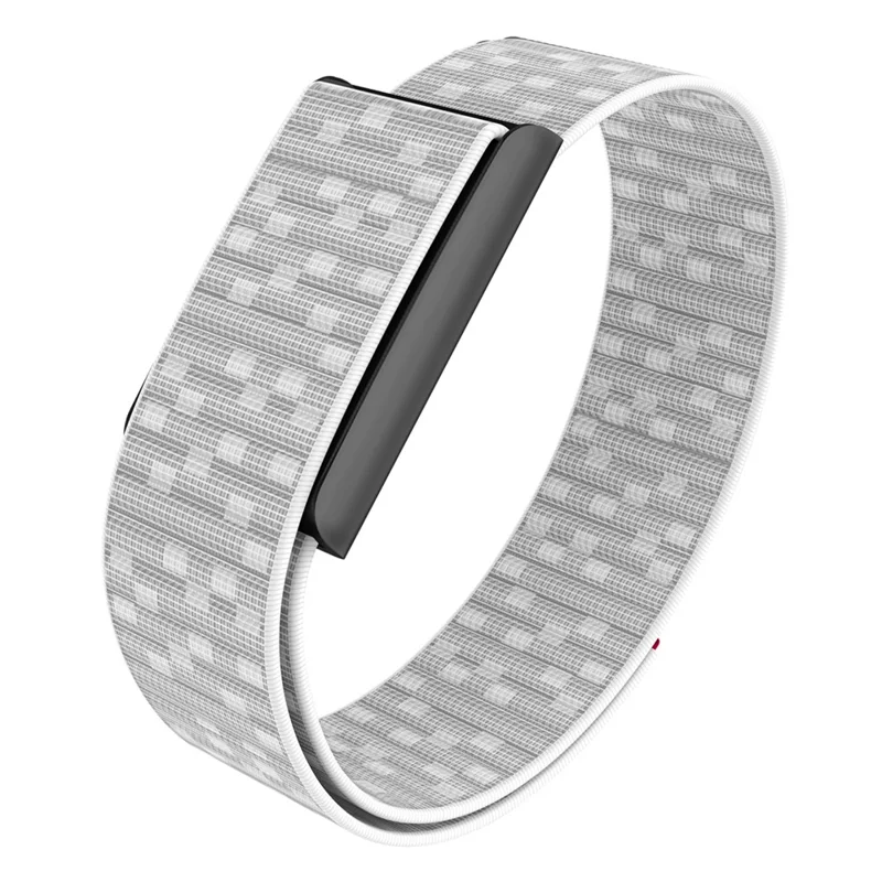 Upper Arm Band for Huami Amazfit Helio Strap Metal Frame Adjustable Nylon Loop Watch Strap - Seashell White+Black Frame