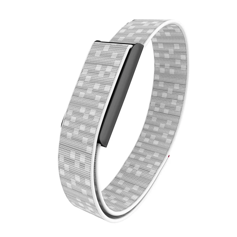 Upper Arm Band for Huami Amazfit Helio Strap Metal Frame Adjustable Nylon Loop Watch Strap - Seashell White+Black Frame