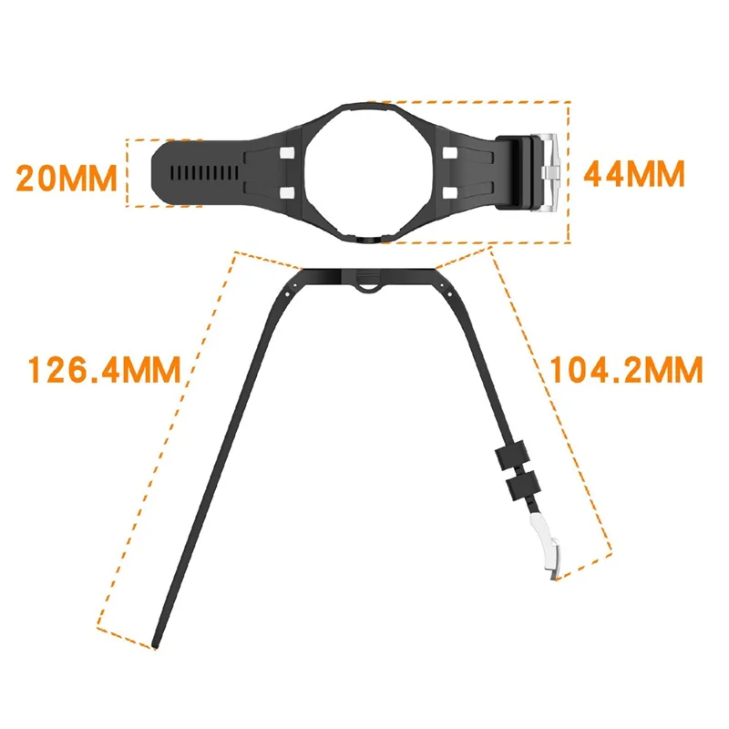 For Swatch Royal Pop Silicone Adjustable Watch Strap 3 O'clock Direction Replacement Band - Black+White