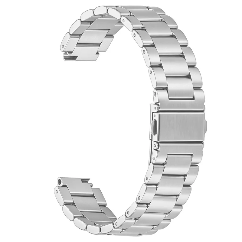 For Garmin CIRQA Smart Band 20mm Stainless Steel Watch Band Three Beads Strap with 14mm Connector - Silver