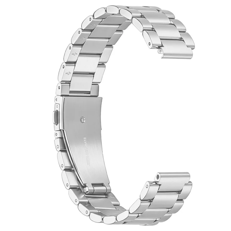For Garmin CIRQA Smart Band 20mm Stainless Steel Watch Band Three Beads Strap with 14mm Connector - Silver