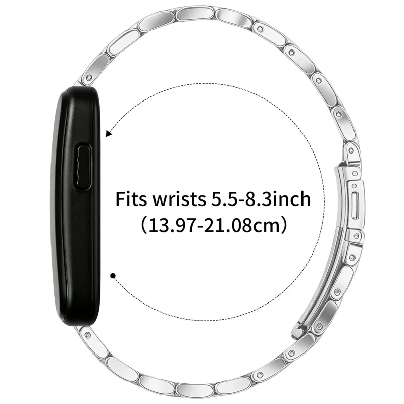 For Garmin CIRQA Smart Band 20mm Stainless Steel Watch Band Three Beads Strap with 14mm Connector - Silver
