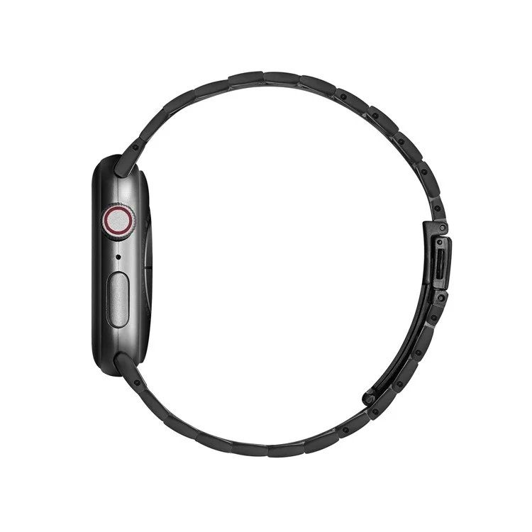 Ultrathin Stainless Steel Watch Band Strap for Apple Watch Series 10 46mm / Ultra 2 Ultra 49mm / 9 8 7 45mm / SE (2023) SE (2022) SE 6 5 4 44mm / 3 2 1 42mm - Black