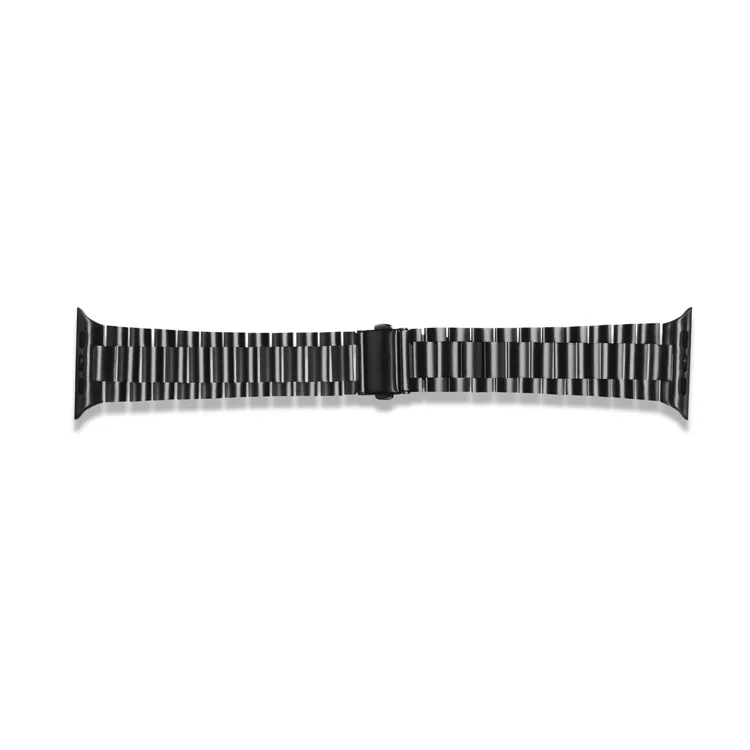 Ultrathin Stainless Steel Watch Band Strap for Apple Watch Series 10 46mm / Ultra 2 Ultra 49mm / 9 8 7 45mm / SE (2023) SE (2022) SE 6 5 4 44mm / 3 2 1 42mm - Black