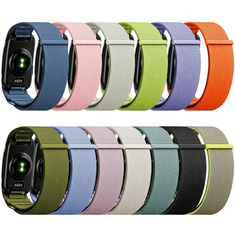 Size S  /  M For Garmin CIRQA Smart Band Nylon Strap Magic Tape Fastening Adjustable Wrist Band - Army Green