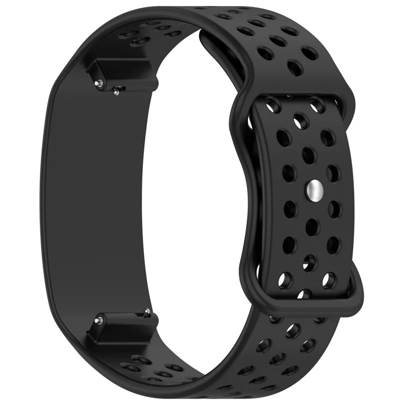 For Garmin CIRQA Smart Band Silicone Watch Strap Breathable Perforated Holes Band - Black